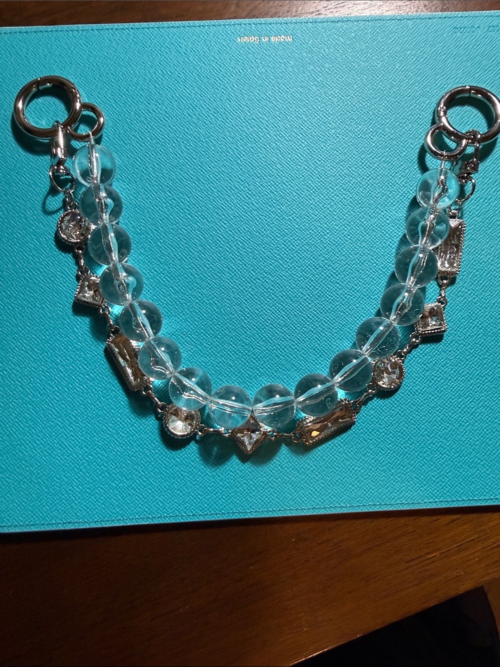 Crystal and Silver Bag Charm